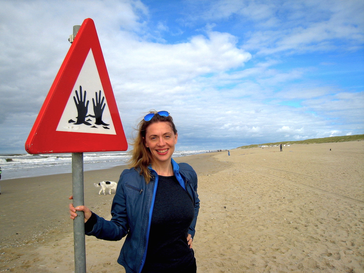 Hier seht ihr mich beim Strandtesten auf Texel