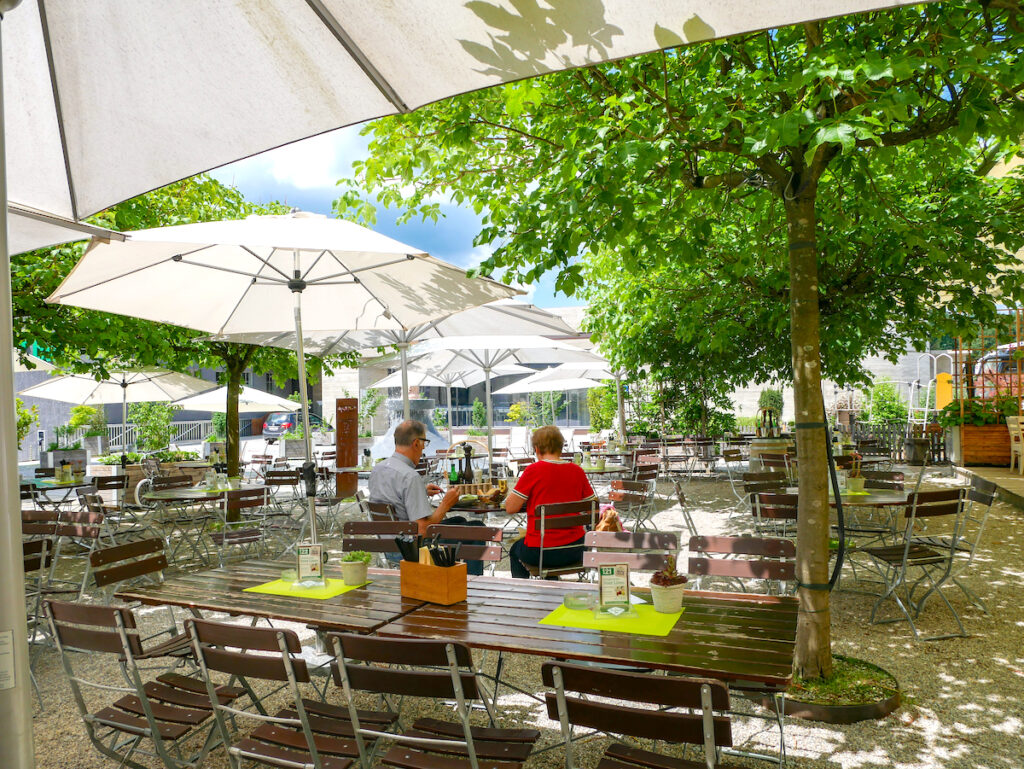 Der lauschige Biergarten in Freistadt