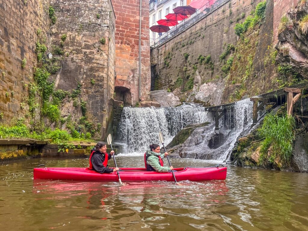 Kanufahrt zum Wasserfall in Saarburg